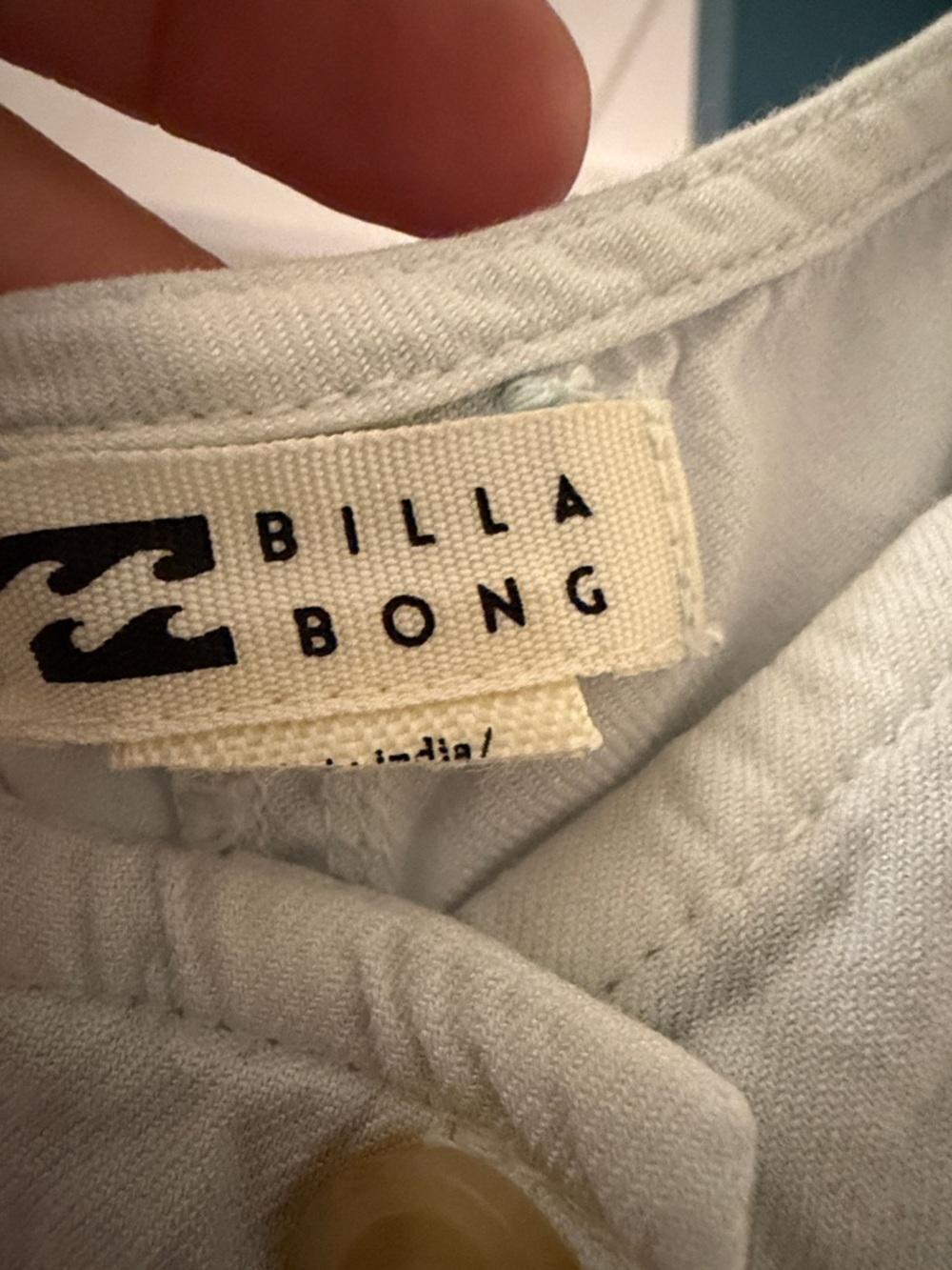 Billabong Pale Blue Button-Front Tie-Strap Jumpsuit - Picture 2 of 2